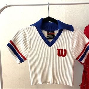F21 x Wilson// crop knit tennis shirt